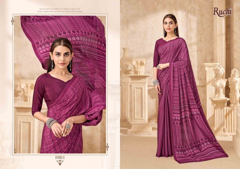Vedanta Silk 54 By Ruchi Silk Crepe Printed Saree